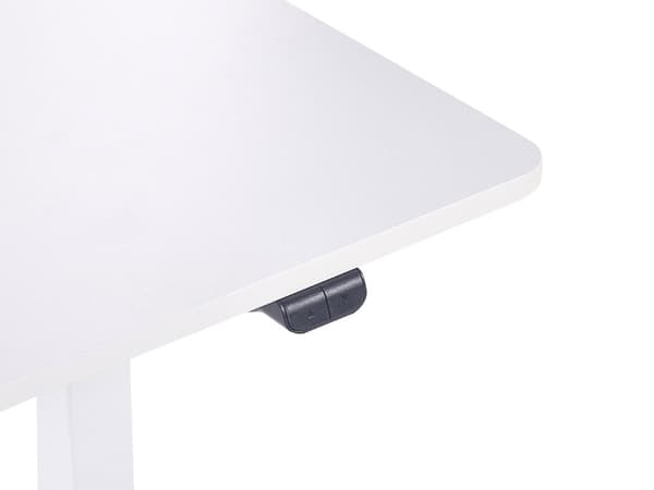Elektriskt Justerbart Skrivbord Vit Bordsskiva Pulverlackerad Stålram Sitta och Stå 120 x 60 cm Modern Design