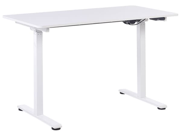 Elektrisk justerbart Skrivebord Hvit 120 x 60 cm Bordplate Pulverlakkert Stålramme Moderne
