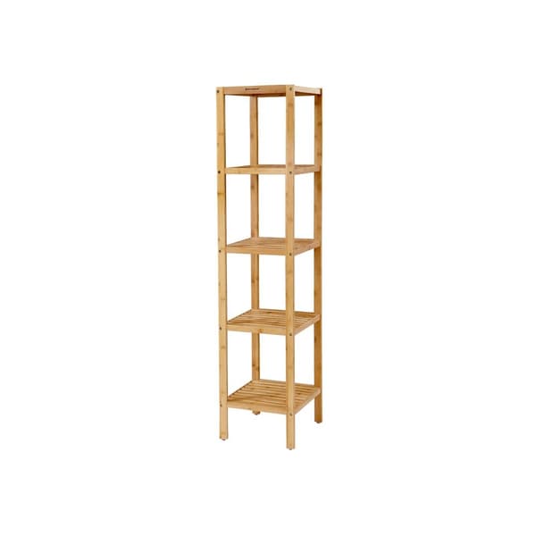 Badeværelsesstativ - med 5 etager - fra bambus - Standing Rack - Kitchen Rack - 33 x 33 x 146 cm - smal