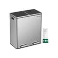 Miniatyrbillede 1 af 9: Affaldsbakke - skraldespand med 2 skraldespande 2 x 30L - Affaldsseparation - Airproof - Sølv