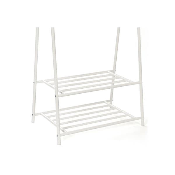Metal Jacket Rack With Shoe Rack - Crème White