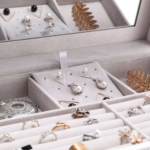 Smyckesbox - Jeweler Box - Jewelry Box - With Mirror - With 5 Drawers - White