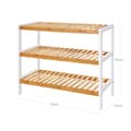 Miniatyrbillede 4 af 6: Bambus sko rack med 3 hylder - badeværelsesstativ - White / Naturel