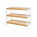 Miniatyrbillede 1 af 6: Bambus sko rack med 3 hylder - badeværelsesstativ - White / Naturel