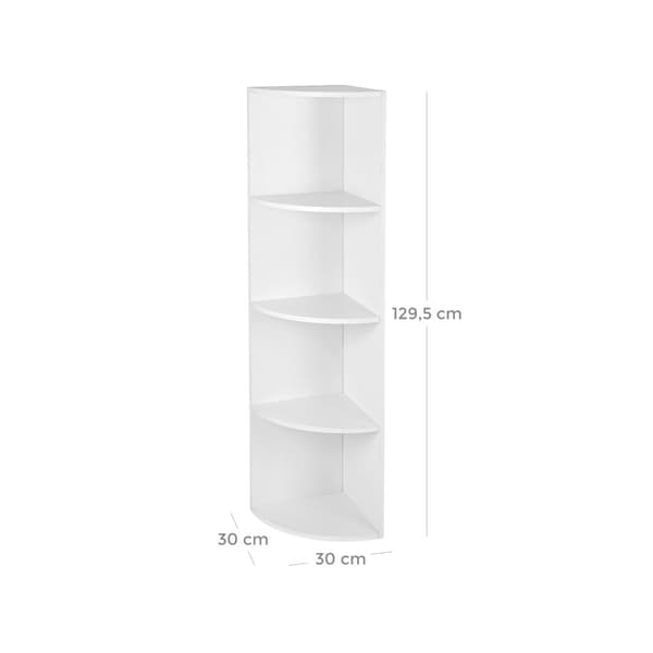 Corner Board - Standing Shelf - Træskol - 4 niveauer - Hvid