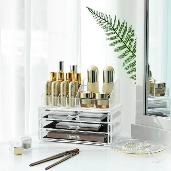 Cosmetics Storage - Make -Up arrangør - 3 skuffer - Gennemsigtig