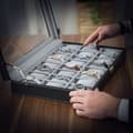 Miniatyrbild 4 av 7: Låsbar klocklåda - arrangör - svart