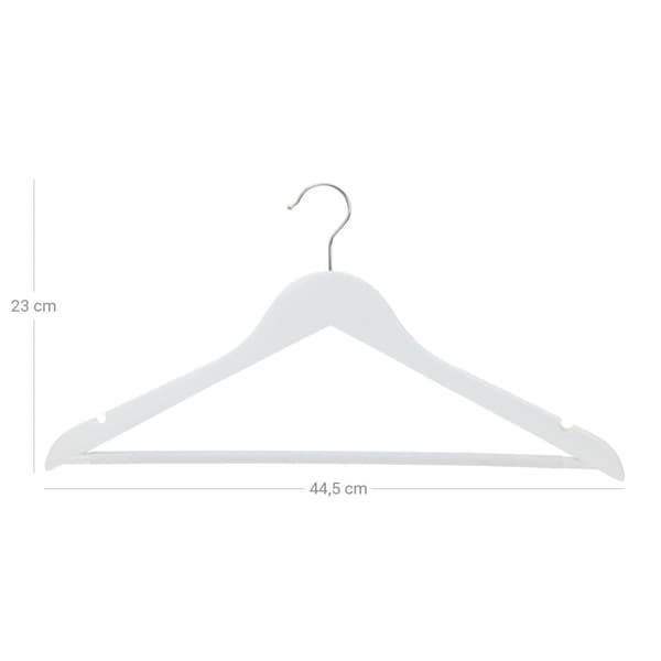 Træ tøjophæng - Sæt på 20 - Solid træ Kleer Hanger - Anti -slip - Hvid