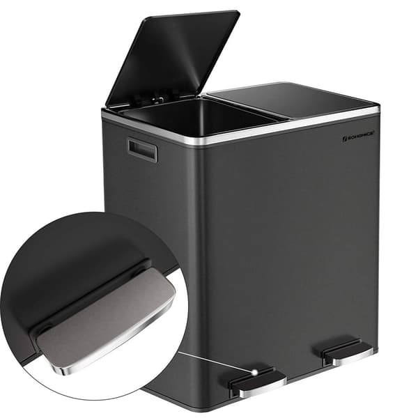 Mülleimer 60 liter (2 x 30 l) Schwarz