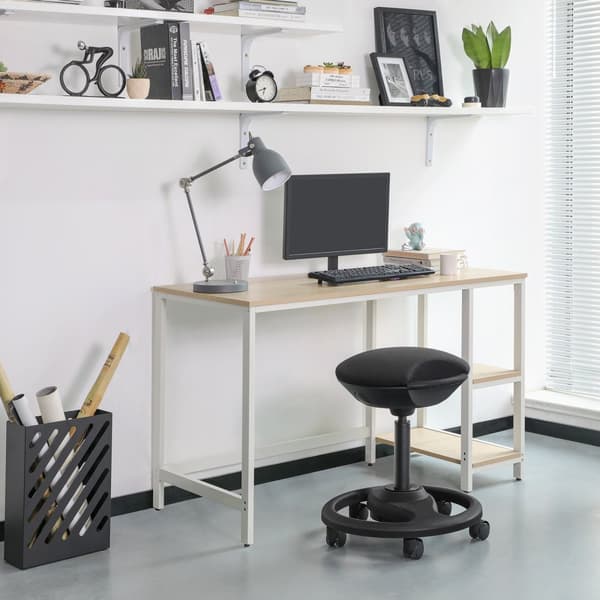 Ergonomisk werk afføring - hjul på hjul - i højde justerbar - sort