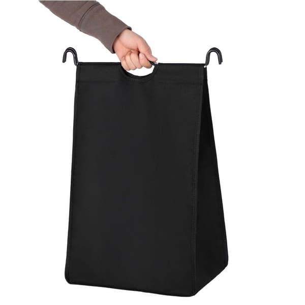 Pesulakori - Kankaan keräilijä - 3 irrotettavan kankaiden laukut - Washbasin pyörillä - 3 x 44 litraa - musta