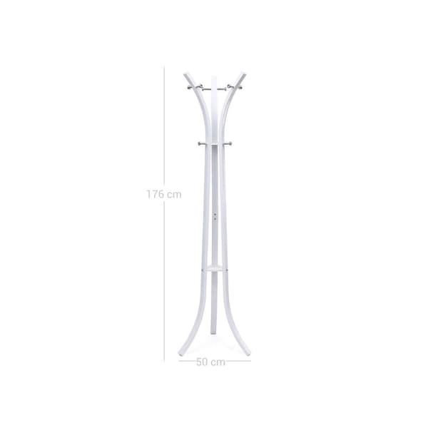 Frakkeholder - metalfrakke - 176 cm høj - 6 kroge - hvid