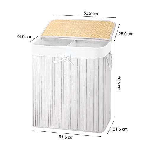 Vaskeri kurv - var kurv - tøjkurv - sorterede - hvid - 100L