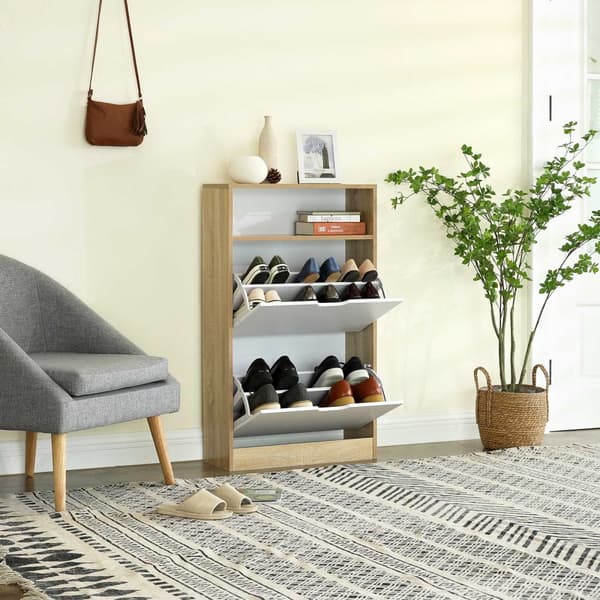 Shoe Rack - skoskåp - med 2 ventiler - Öppet fack - vitt