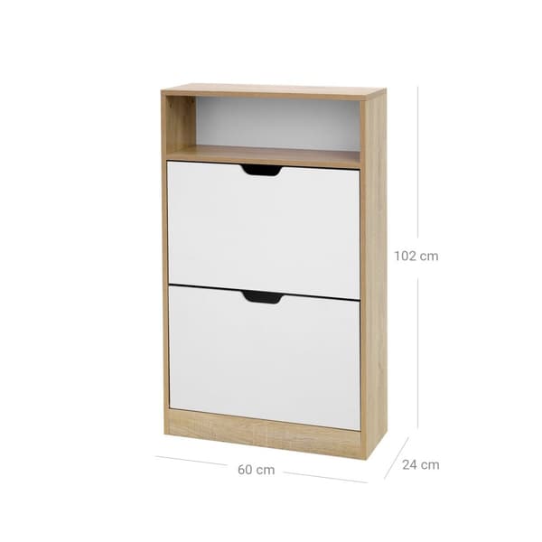 Shoe Rack - skoskåp - med 2 ventiler - Öppet fack - vitt