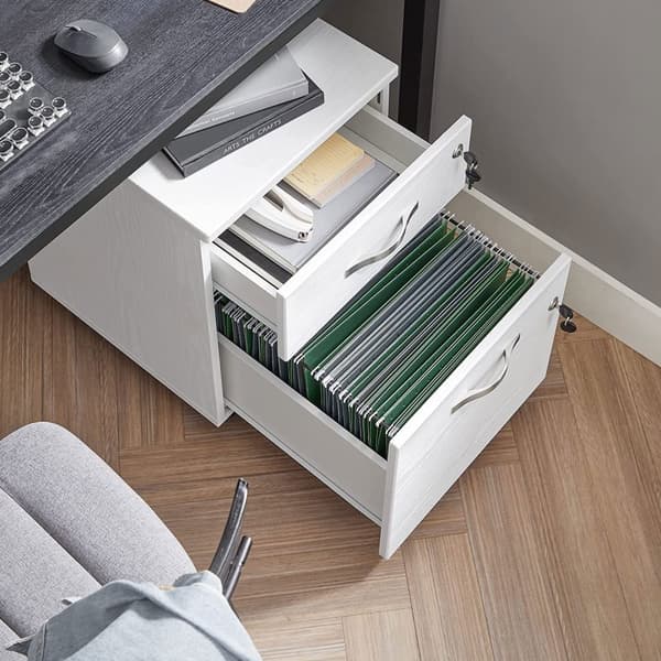 Roll Container - Drawer Unit - Besp of Drawers - 2 Locks - With Wheels - White