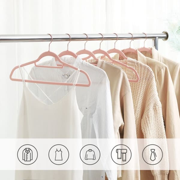 Velvet kludbøjle - 30 stykker - Anti -slip - Drejekrog - lyserød