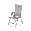 Miniatyrbild 8 av 8: Garden Chair - Folding Chair - Outdoor Chair - Aluminium Frame - Läggkapacitet på upp till 150 kg - grå