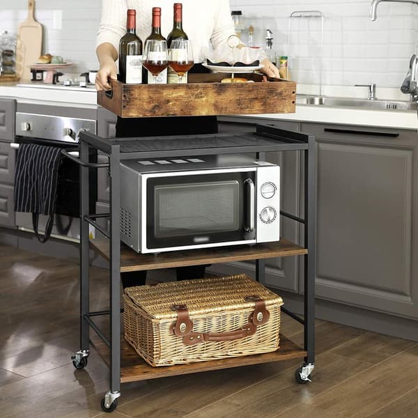 Kitchen Trolley - Serveringsvogn - med bakke - med vintage brun