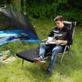 Miniatyrbild 3 av 8: Lounger - Foldbar - Lounge Chair - Avtagbar kudde - från rostfritt aluminium - svart