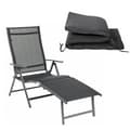 Miniatyrbild 5 av 8: Lounger - Foldbar - Lounge Chair - Avtagbar kudde - från rostfritt aluminium - svart