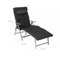 Miniatyrbild 8 av 8: Lounger - Foldbar - Lounge Chair - Avtagbar kudde - från rostfritt aluminium - svart