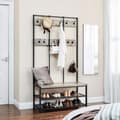 Miniatyrbillede 3 af 7: Gangskab - Garderobe - Skodabinet - frakke stativ med sofa - hallskab - grå sort