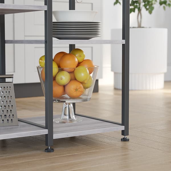 Keittiökaappi - Keittiön hylly - Leipomahylly - Keittiön säilytys - Mikroaaltouuni - Yrttiteline - Yrttikaappi - Vintage Grey / Black
