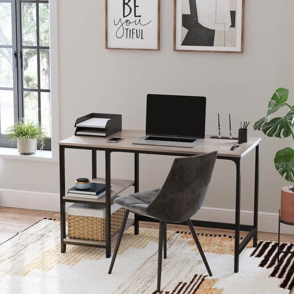 Desk - Computertabel - PC Table - Desk Table - Office Office - Gray / Black