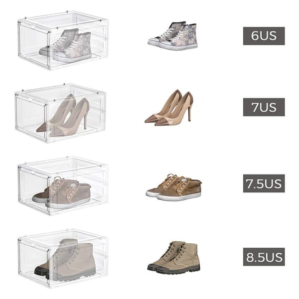 Skoboxar - Plast - skonförare - med dörr - 27 x 34,5 x 19 cm - transparent