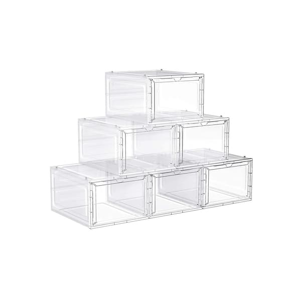 Skoboxar - Plast - skonförare - med dörr - 27 x 34,5 x 19 cm - transparent