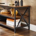 Miniatyrbillede 4 af 7: TV -møbler - 3 lag med tv -rack - X -formet metalramme -brun sort