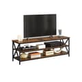 Miniatyrbillede 6 af 7: TV -møbler - 3 lag med tv -rack - X -formet metalramme -brun sort