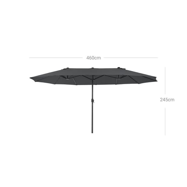 Parasol - Ekstra stor haveparasol - markise - oval form - grå
