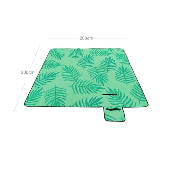 Picnic Rug - Beach Rug - Grøn med tropiske bregner - 300 x 200 cm