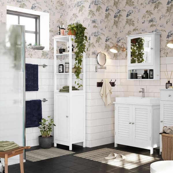 WASHBASIN -FALL - Badrumsmöbler - Förvaringsskåp - 60 x 30 x 60 cm - Skandinavisk stil - Matt White