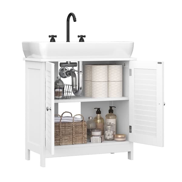 WASHBASIN -FALL - Badrumsmöbler - Förvaringsskåp - 60 x 30 x 60 cm - Skandinavisk stil - Matt White