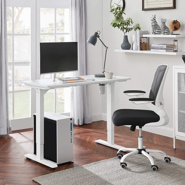 Elektrisk skrivebord - Højde -justerbar - Motoriseret elektrisk - 120 x 60 x (73-114) cm - Hvid