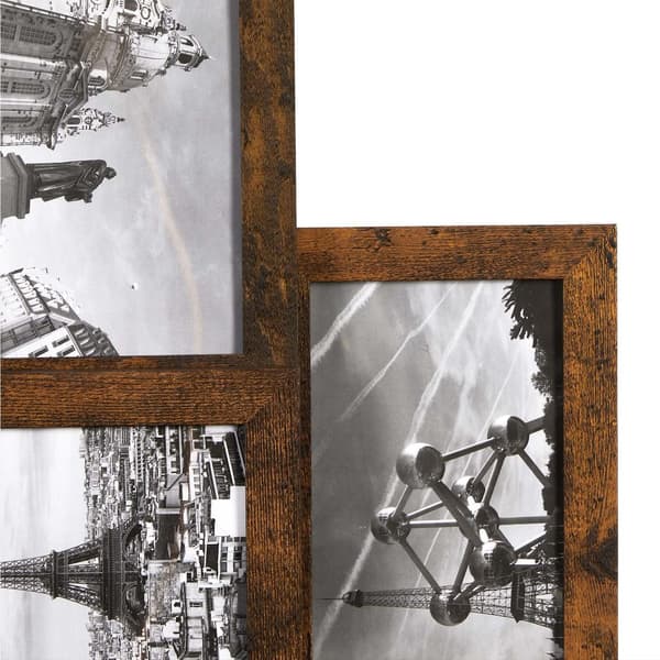 Fotoramme - collage - til 10 fotos - vintage - brun