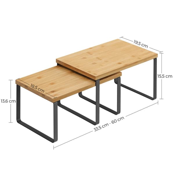 Herb Rack - Sæt med 2 - Kitchen Rack - Kitchen Organizer - Herbolder -Kitchen Board - Kitchen Storage - Natural / Black