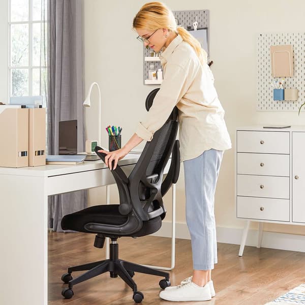 Kontorstol - Computerstol - Ergonomisk stol - Justerbar stol - Rampefunktion - Sort