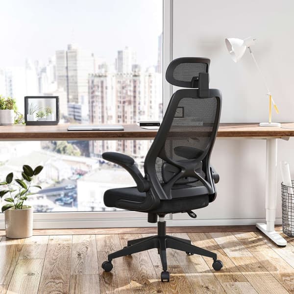 Kontorstol - Computerstol - Ergonomisk stol - Justerbar stol - Rampefunktion - Sort