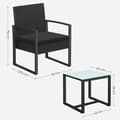 Miniatyrbild 7 av 7: Balkongstolar - Garden Set - med bord - Lounge Set - Svart