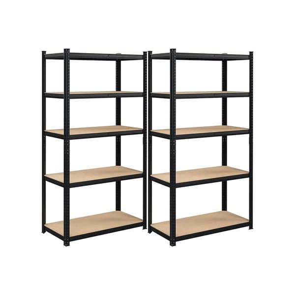 Opbevaringsskab - Sæt med 2 - Metalramme - 200 x 100 x 50 cm - Skattepligtig op til 875 kg - Sort