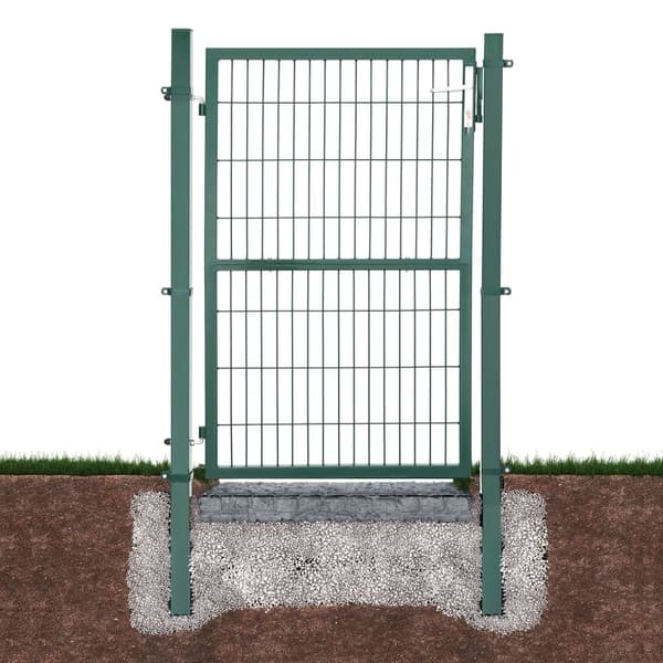 Metal Garden Gate - Steel Garden Gate - Med lås - med dørknap - grøn - 106 x 150 cm