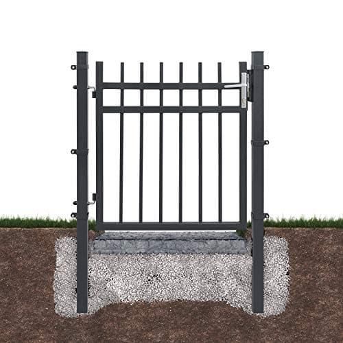 Metal Garden Gate - Steel Garden Gate - Med lås - med dørknap -106 x 100 cm - Grå
