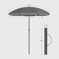 Miniatyrbillede 4 af 9: Beach Parasol - Parasol - Beach Screen - Garden Parasol - Sunshade - Gray