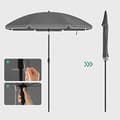 Miniatyrbillede 9 af 9: Beach Parasol - Parasol - Beach Screen - Garden Parasol - Sunshade - Gray