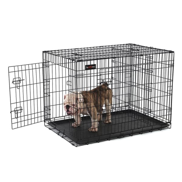 Dog Cage - Dog Box - 2 Doors - 107 x 70 x 77,5 cm - Sort