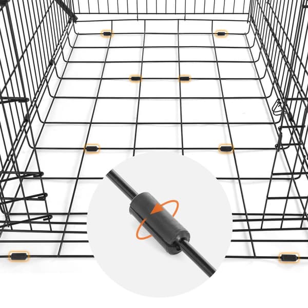 Dog Cage - Dog Box - 2 Doors - 107 x 70 x 77,5 cm - Sort